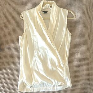 Theory Silk Cowl Neck Wrap Top